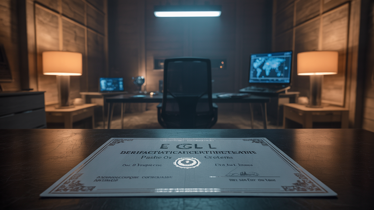 EGL certificate on a table in dim lighting, highlighting reliability concerns.