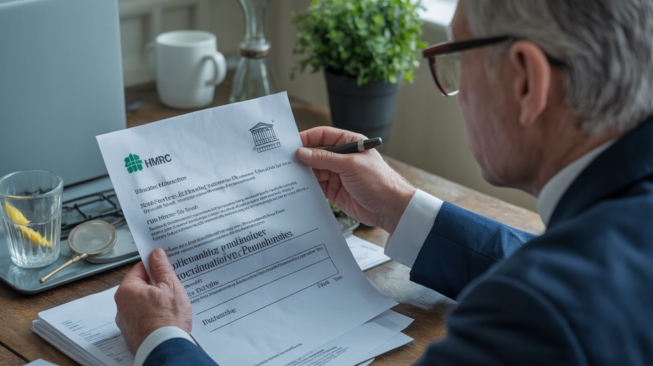 Executor reading HMRC letter about valuation discrepancies.