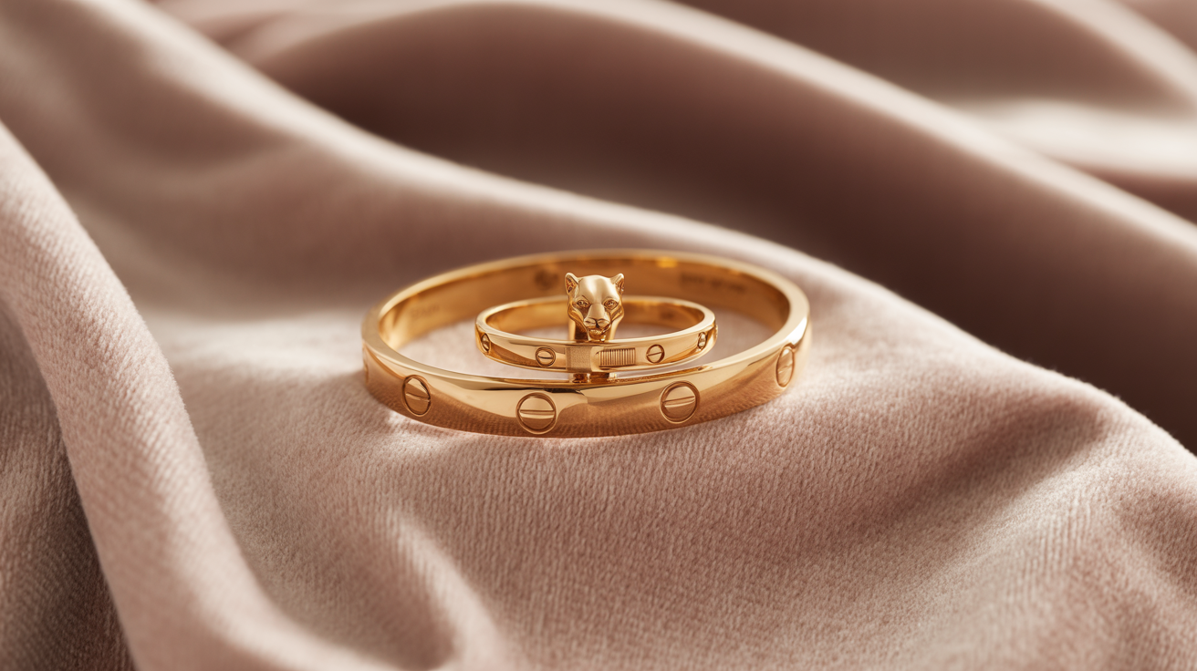 Cartier jewellery on velvet, highlighting luxury and value.
