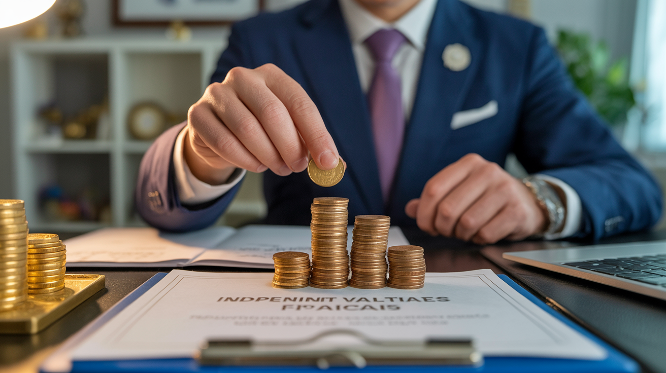 Certified appraiser at desk with gold coins and certificates.
