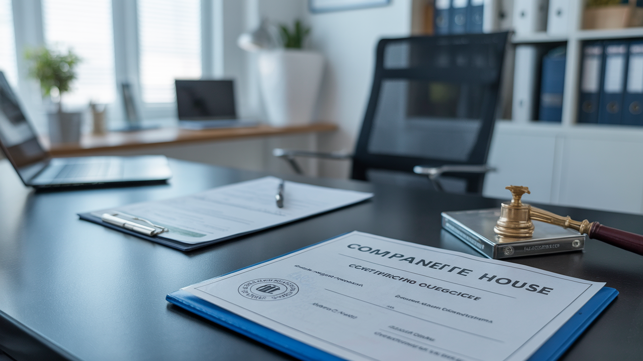 Businessperson with legal documents and registration certificate.